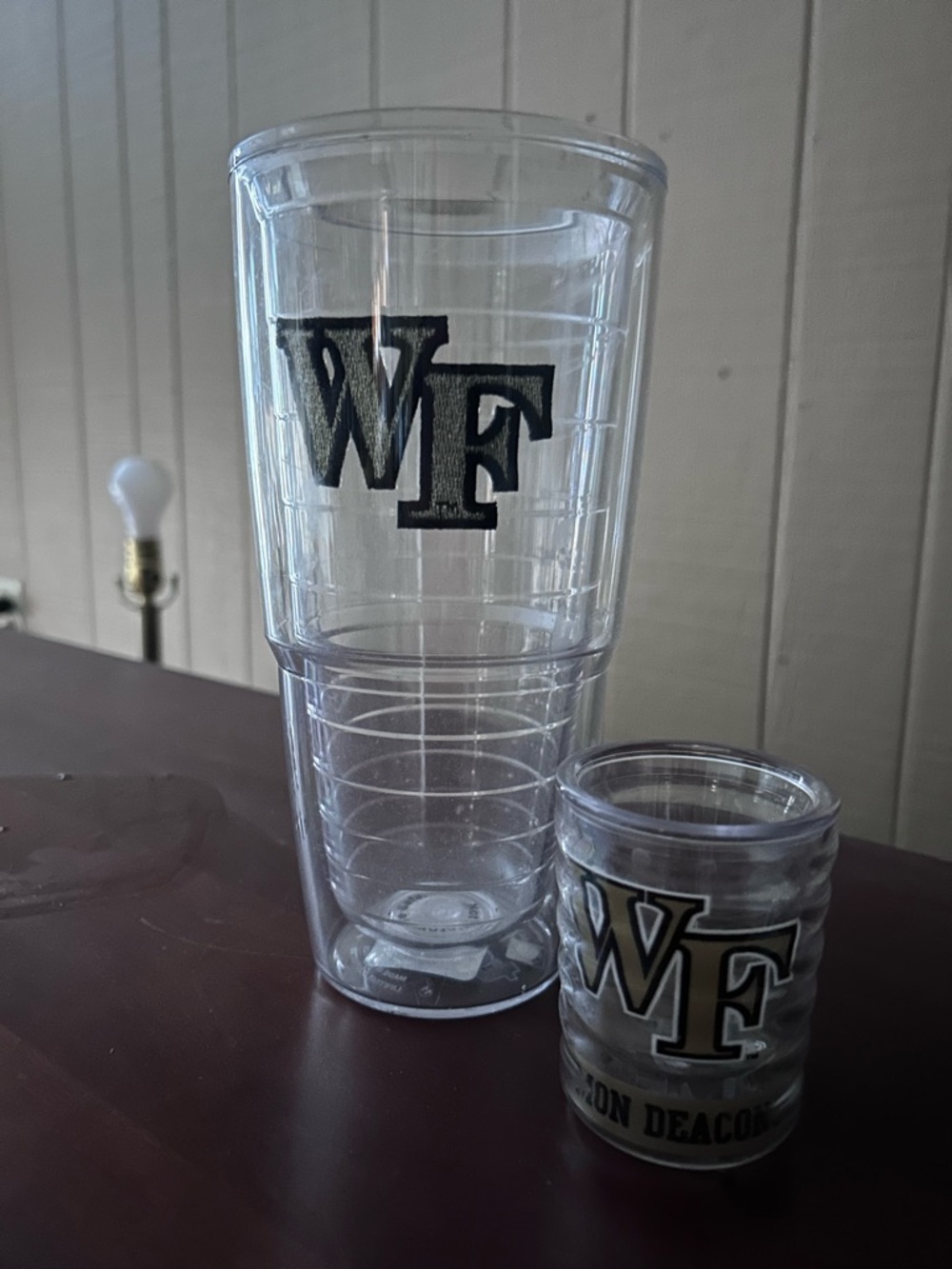 tervis Clear Insulated Tumbler and Shot Glass Set with Black Wake Forest Logo